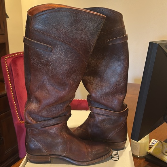 Frye Brown Leather Riding Boots - Picture 2 of 8